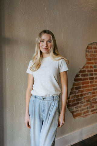 Annie Tee, Lt Heather Gray - The Red Thread Boutique