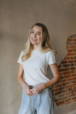 Annie Tee, Lt Heather Gray - The Red Thread Boutique
