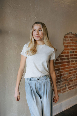 Annie Tee, Lt Heather Gray - The Red Thread Boutique