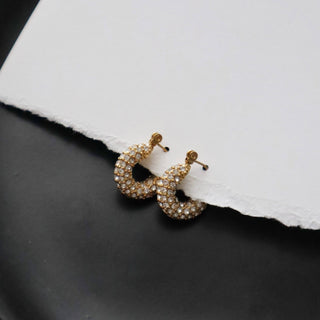 Aria Pave Hoops - The Red Thread Boutique