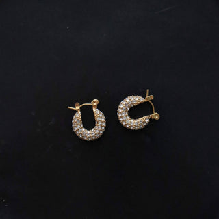Aria Pave Hoops - The Red Thread Boutique