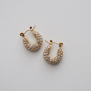 Aria Pave Hoops - The Red Thread Boutique