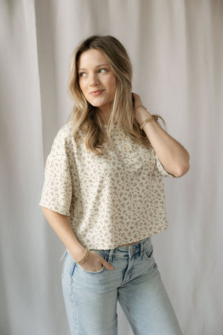 Arlo Floral Henley Tee - The Red Thread Boutique