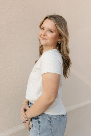 Asher Tee, Lt Gray Heather - The Red Thread Boutique