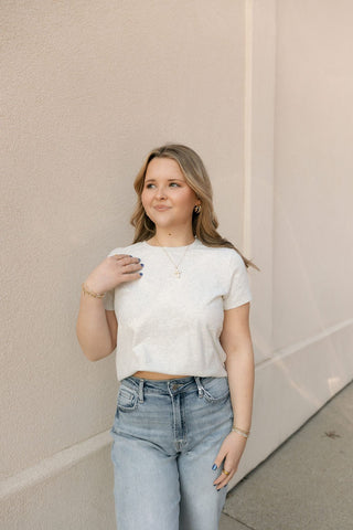 Asher Tee, Lt Gray Heather - The Red Thread Boutique