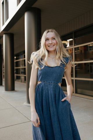 Ashton Midi Denim Dress *final sale - The Red Thread Boutique