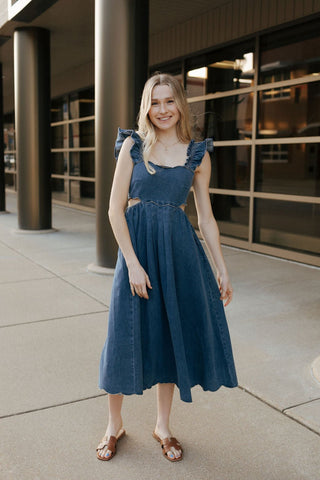Ashton Midi Denim Dress *final sale - The Red Thread Boutique