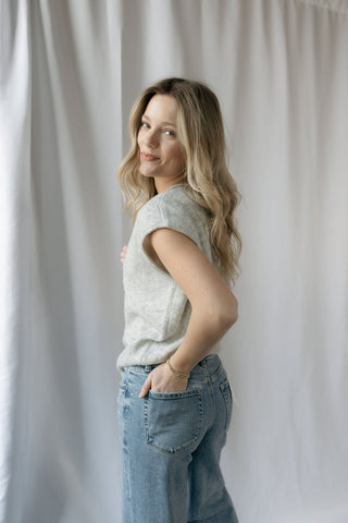 Atlas Raw Hem Cardigan, H Gray - The Red Thread Boutique