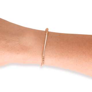 Bar Bracelet in Gold with Silver: Standard 6.75 Inch - The Red Thread Boutique