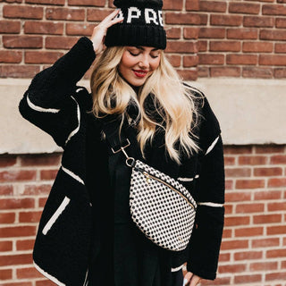 Westlyn Woven Bum Bag, Gray/Black