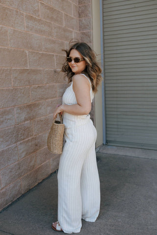 Belfort Pinstripe Vest, Flax by Z Supply *final sale - The Red Thread Boutique