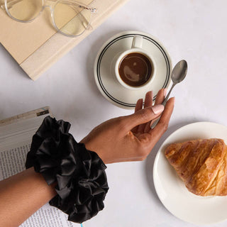 Black Ruffle Scrunchie - The Red Thread Boutique