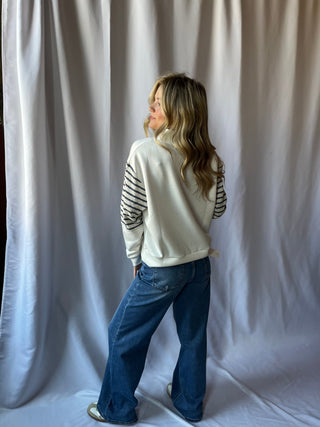 Bluebell Stripe Quarter Snap - The Red Thread Boutique