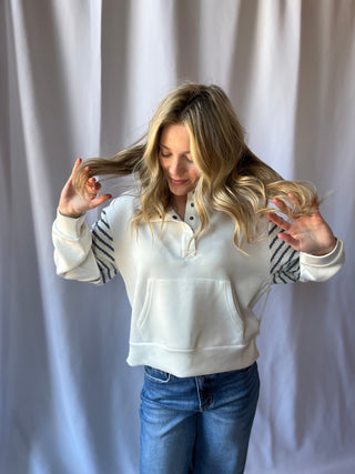 Bluebell Stripe Quarter Snap - The Red Thread Boutique