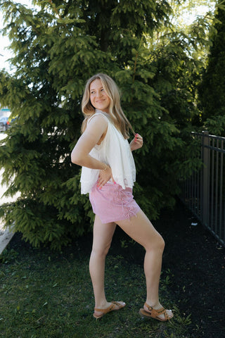 Bow Striped Shorts, Red - The Red Thread Boutique
