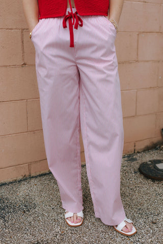 Boxer Pants, Pink Stripe *final sale - The Red Thread Boutique
