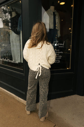Braided Back Cable Sweater - The Red Thread Boutique