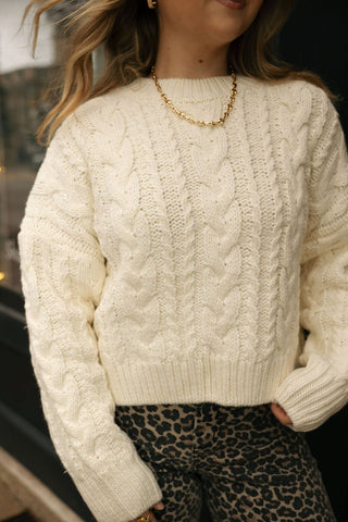 Braided Back Cable Sweater - The Red Thread Boutique