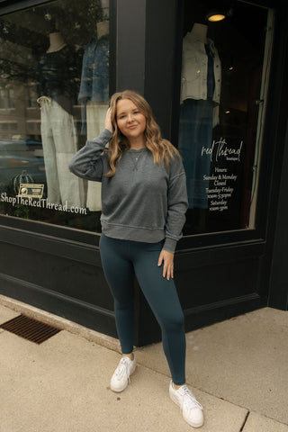 Burnout Sweatshirt, Navy - The Red Thread Boutique