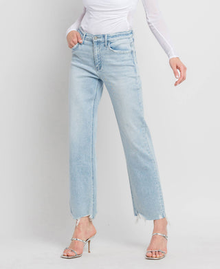 High Rise Slim Wide, Lt Wash by Vervet