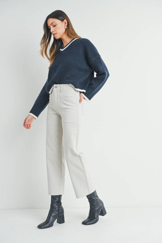 High Rise Utility, Sea Salt by Just Black Denim