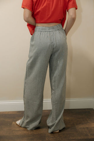 Caelis Pants, Charcoal Gingham - The Red Thread Boutique