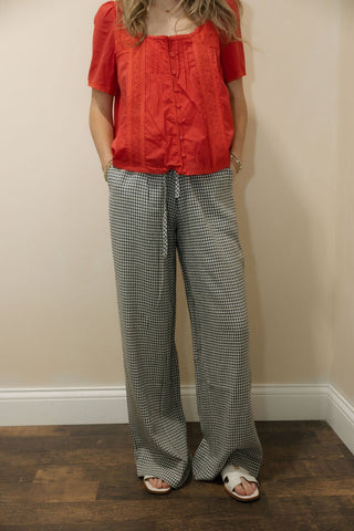 Caelis Pants, Charcoal Gingham - The Red Thread Boutique