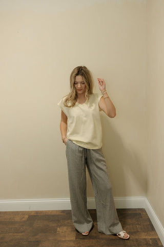 Caelis Pants, Charcoal Gingham - The Red Thread Boutique