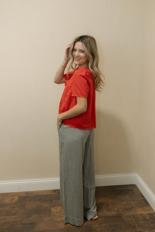 Caelis Pants, Charcoal Gingham - The Red Thread Boutique
