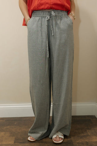 Caelis Pants, Charcoal Gingham - The Red Thread Boutique