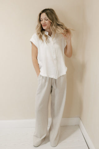 Caelis Pants, Sand Gingham - The Red Thread Boutique