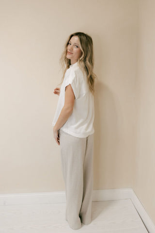 Caelis Pants, Sand Gingham - The Red Thread Boutique