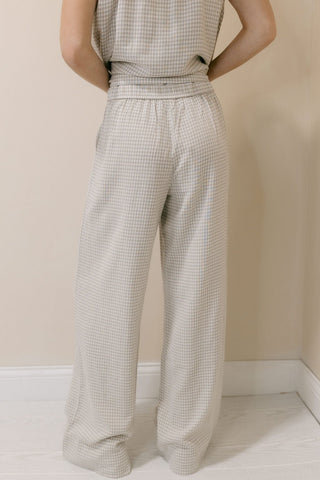Caelis Pants, Sand Gingham - The Red Thread Boutique