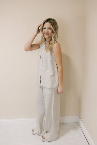 Caelis Tank, Sand Gingham - The Red Thread Boutique