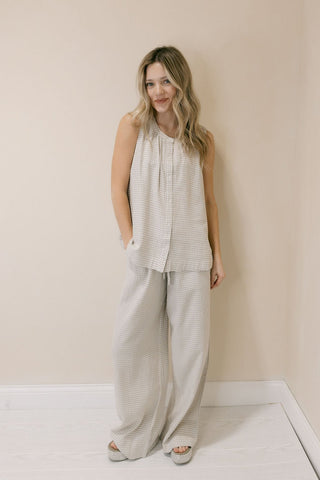 Caelis Tank, Sand Gingham - The Red Thread Boutique