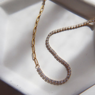 Celine Necklace | CZ Paperclip Necklace - The Red Thread Boutique