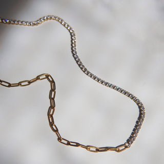 Celine Necklace | CZ Paperclip Necklace - The Red Thread Boutique