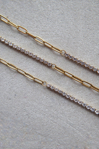 Celine Necklace | CZ Paperclip Necklace - The Red Thread Boutique