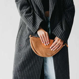 Selena Suede Flap Crossbody: Oat
