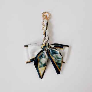 Charmed By Satin Bag Charms: Navy/Green/Yellow Painting - The Red Thread Boutique
