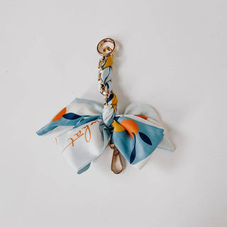 Charmed By Satin Bag Charms: Navy/Green/Yellow Painting - The Red Thread Boutique