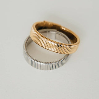 Chunky Statement Bangle Bracelet - Gold - The Red Thread Boutique