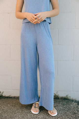 Coastline Rib Pant, Bay Blue *final sale - The Red Thread Boutique