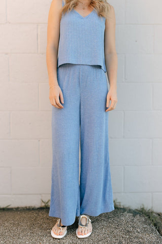 Coastline Rib Pant, Bay Blue *final sale - The Red Thread Boutique