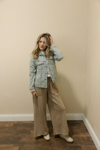 Cora Lace Pocket Knit Pants, Mocha - The Red Thread Boutique