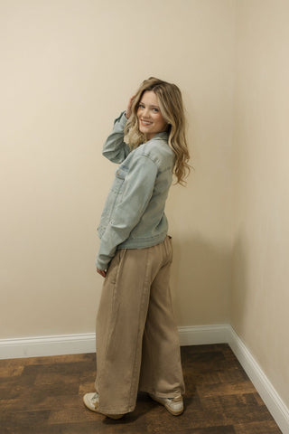 Cora Lace Pocket Knit Pants, Mocha - The Red Thread Boutique