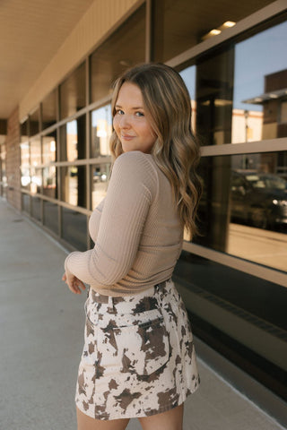 Cow Print Skirt *final sale - The Red Thread Boutique