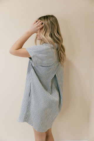 Crescent Dress, Blue Stripe - The Red Thread Boutique