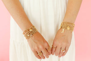 Cross Gold Charm Bracelet: Standard 6.75 inch - The Red Thread Boutique