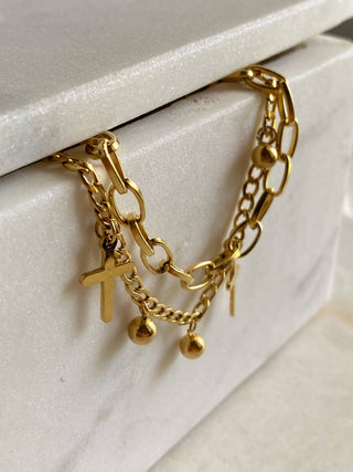 Cross Stacked Bracelet - The Red Thread Boutique
